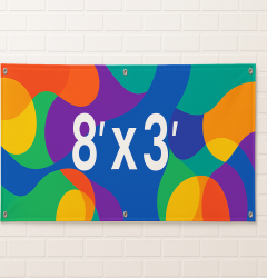 8 foot x 3 foot custom printed banner