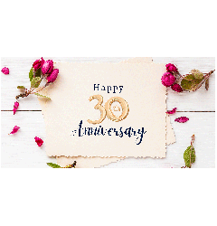 Happy 30th Anniversary Banner - 6ft x 3ft