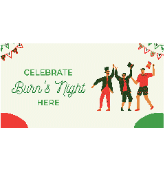 Celebrate Burns Night Here Banner - 6ft x 3ft