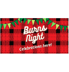 Burn Night Celebration Here Banner - 6ft x 3ft