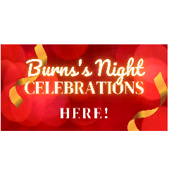 Burns Night Celebration Here PVC Banner - 6ft x 3ft