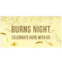 Burns Night Celebrate Here With Us Banner - 6ft x 3ft