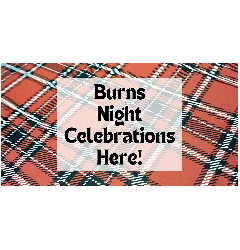 Burns Night Celebrations Here PVC Banner - 6ft x 3ft
