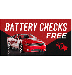 Free Battery Checks Banner - 6ft x 3ft