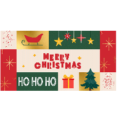 Christmas Banner Ho Ho Ho - 6ft x 3ft