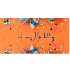 Happy Birthday Orange Banner - 6ft x 3ft