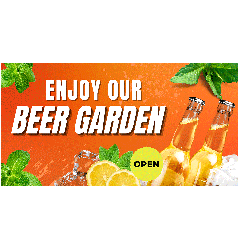 Beer Garden Pub Banner - Weatherproof PVC - 6ft x 3ft