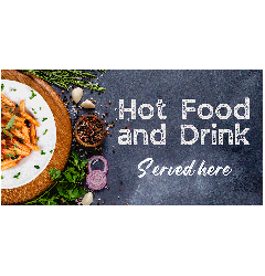 Hot Food & Drink Pub and Restaurant Banner - 6ft x 3ft