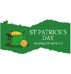 St Patrick's Day - Celebrate With Us Banner - 6ft x 3ft