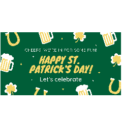 Happy St Patrick's Day - Cheers Banner - 6ft x 3ft