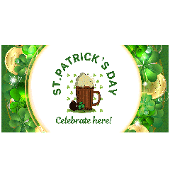 St Patrick's Day - Celebrate Here PVC Banner - 6ft x 3ft