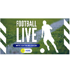 Watch It On The Big Screen Foot Ball Banner - 6ft x 3ft