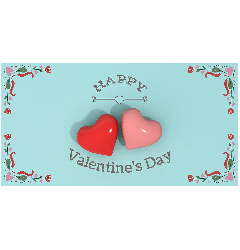 Happy valentine's Day, blue banner